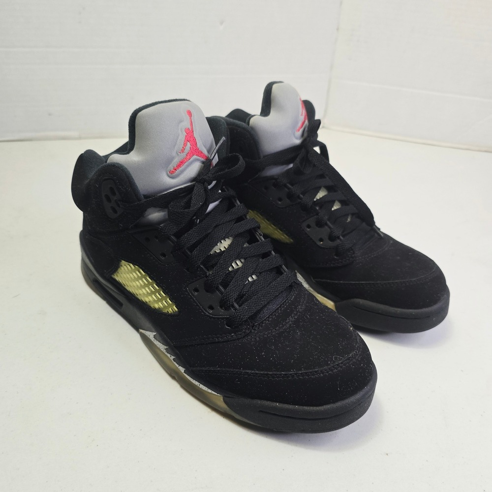 Jordan Kids 5 Retro Metallic Sneakers 6.5Y Black Silver 845036-003